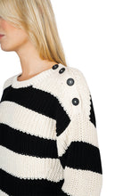 Load image into Gallery viewer, Aimee Sweater - Ivory + Black Stripe
