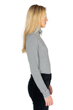 Load image into Gallery viewer, Little Turtleneck - Steel + White Stripe Organic
