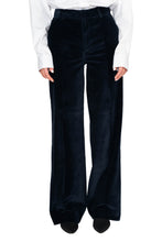 Load image into Gallery viewer, High Rise Relaxed Cord Trouser - Navy
