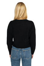 Load image into Gallery viewer, Cropped V Neck Pullover - Black Cashmere
