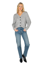 Load image into Gallery viewer, Wool Cashmere Marled Cable Cardigan - Frost Gray
