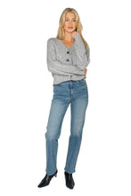 Load image into Gallery viewer, Wool Cashmere Marled Cable Cardigan - Frost Gray
