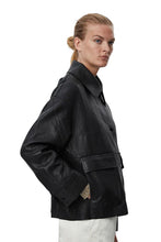 Load image into Gallery viewer, Meredith Textured Leather Jacket - Black
