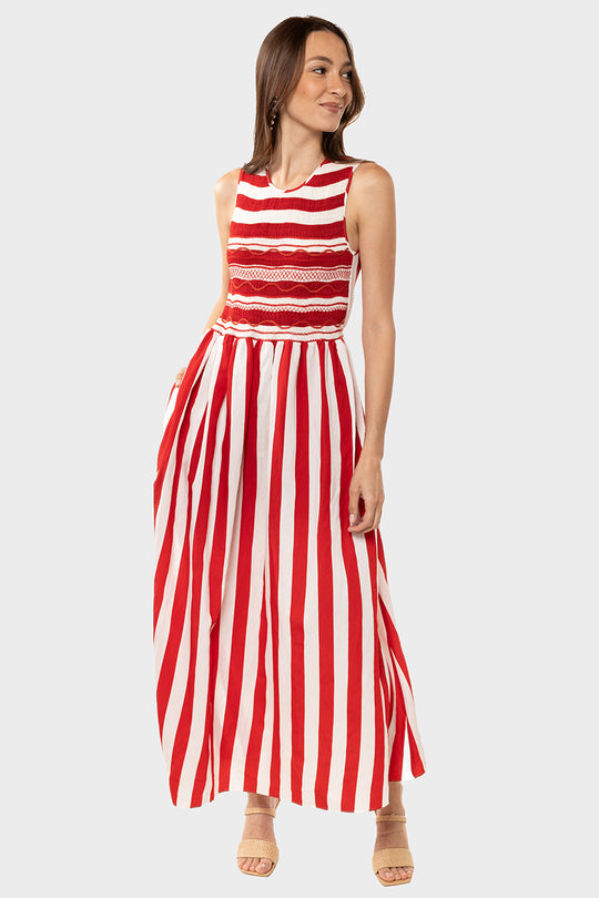 Gioia Dress - Strawberry Stripes