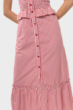 Load image into Gallery viewer, Alberica Front Buttoned Long Dress - Strawberry Check
