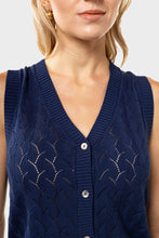 Load image into Gallery viewer, Astrid Knit Top - Navy Organic Cotton &amp; Silk
