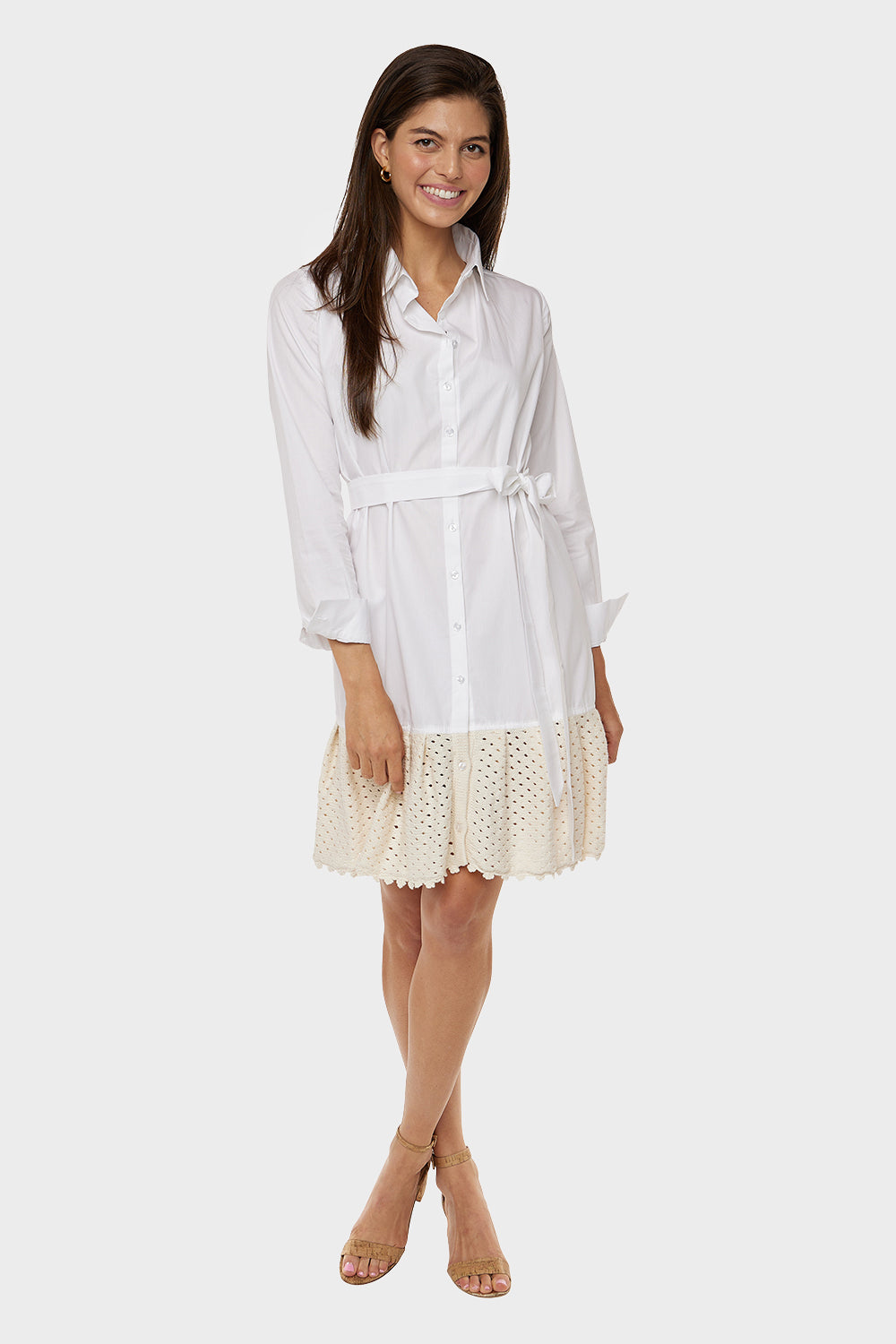 Martina Dress - White/Ecru