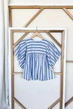 Load image into Gallery viewer, Basalie Top - Scallop Blue Stripe
