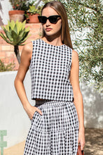 Load image into Gallery viewer, Studio Boxy Top - Black + White Check
