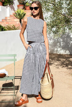 Load image into Gallery viewer, Single Tier Maxi Skirt - Black + White Check
