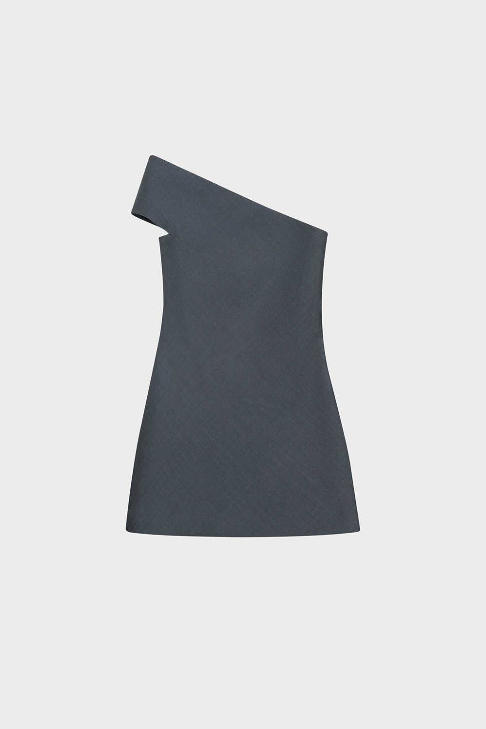 APOTHEA Grey Silk Wool One Shoulder Mini Dress S APOTHEA Grey Silk Wool One Shoulder Mini Dress S