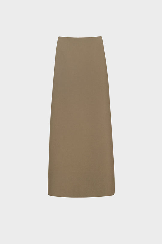 Brown Pencil Midi Skirt