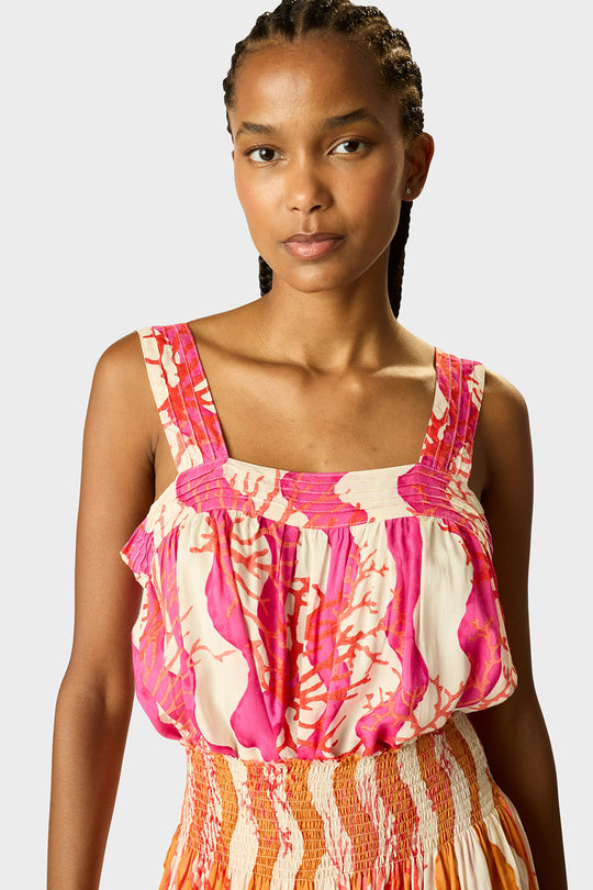 Jasmine Top - Coral Wave Fuchsia