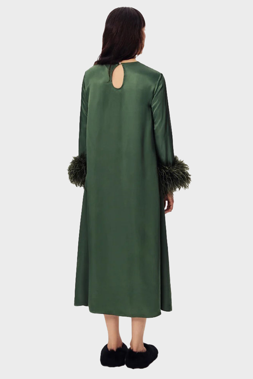 Suzi Maxi Dress with Detachable Feathers - Green Suzi Maxi Dress with Detachable Feathers - Green