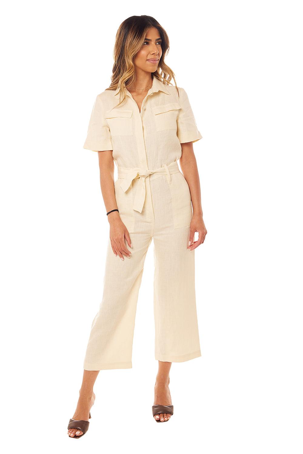 Oriana Jumpsuit - Cream Linen