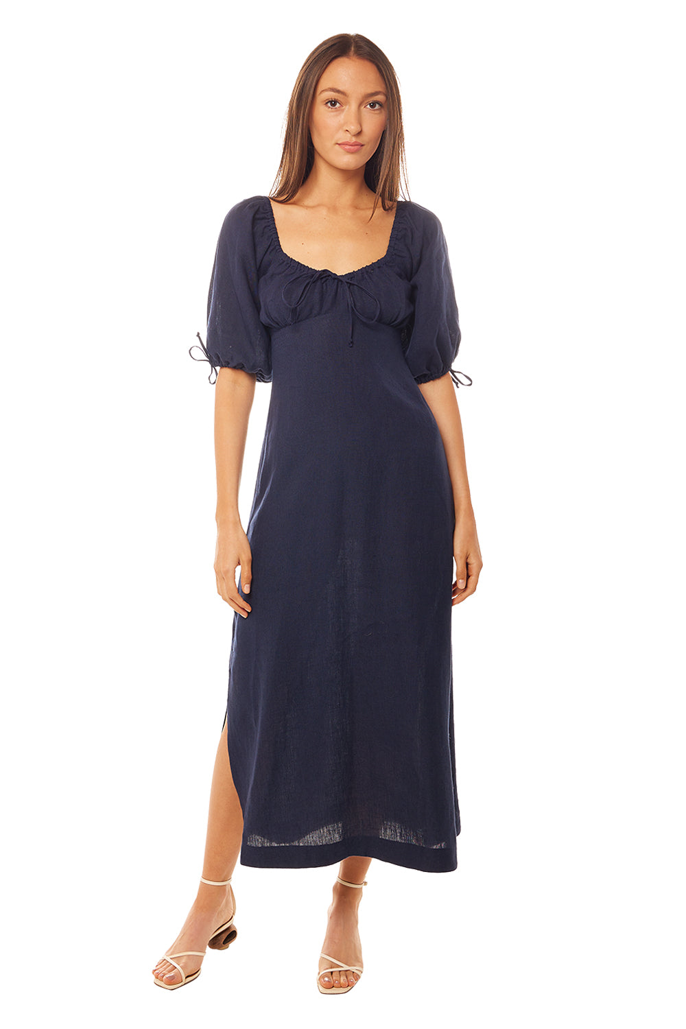 Frida Dress - Navy Linen