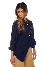 Load image into Gallery viewer, Classic Button Front Shirt - Navy
