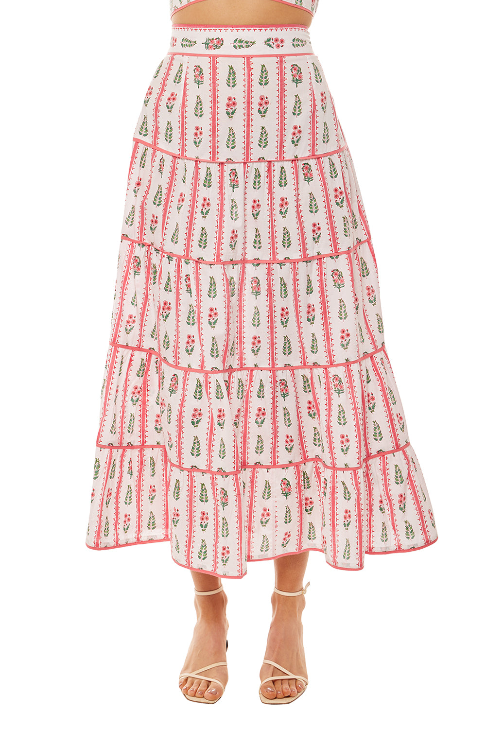Kimmy Skirt - Pink City Stripe