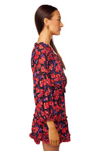 Load image into Gallery viewer, Maggie Dress - Silk Watercolor Print Onyx
