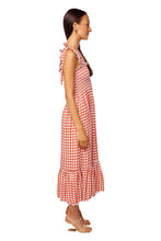 Load image into Gallery viewer, Bow Tie Midi Dress - Terracotta Gingham
