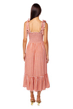 Load image into Gallery viewer, Bow Tie Midi Dress - Terracotta Gingham
