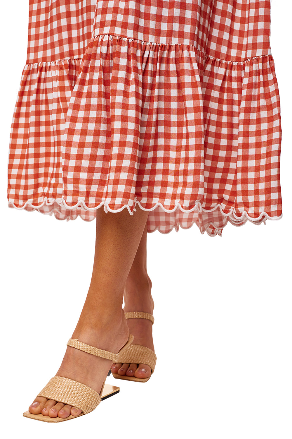 Bow Tie Midi Dress Terracotta Gingham – Apothea