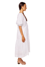 Load image into Gallery viewer, V-Neck Puff Sleeve Maxi Dress - Blanc
