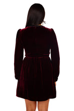 Load image into Gallery viewer, Camille Bows Mini Dress - Burgundy/ Pearl Bows
