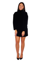 Load image into Gallery viewer, Edie Turtleneck Dress - Black Silk Velvet
