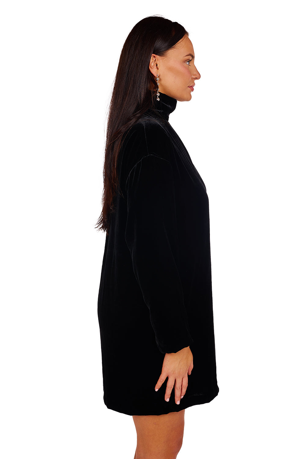 black silk velvet dress Paulina Velvet Strapless Mini Dress - Black main image 1