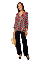 Load image into Gallery viewer, Remy Top - Tulip Print Venetian Red
