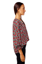 Load image into Gallery viewer, Remy Top - Tulip Print Venetian Red
