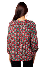 Load image into Gallery viewer, Remy Top - Tulip Print Venetian Red
