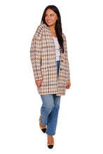 Load image into Gallery viewer, Luxe Houndstooth Jacquard Coat - Oatmeal Combo
