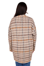 Load image into Gallery viewer, Luxe Houndstooth Jacquard Coat - Oatmeal Combo
