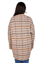 Load image into Gallery viewer, Luxe Houndstooth Jacquard Coat - Oatmeal Combo
