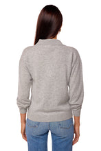 Load image into Gallery viewer, Long Sleeve V Neck Polo - Cement Cashmere
