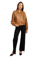 Load image into Gallery viewer, Elle Leather Bomber - Camel
