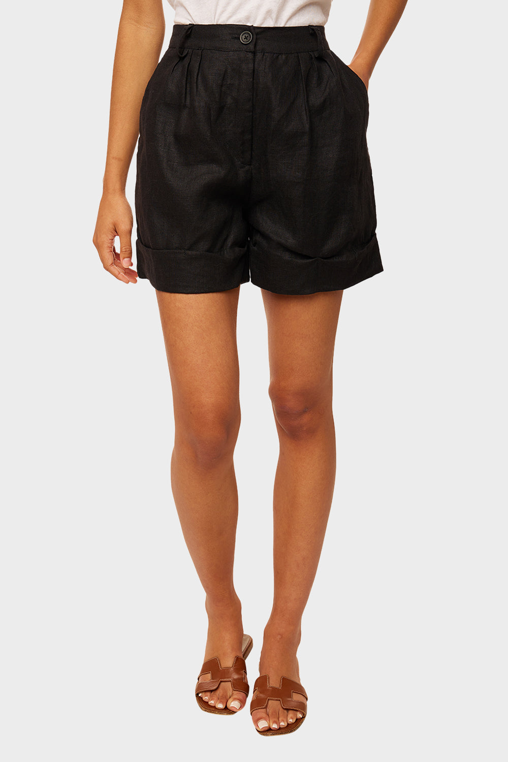 Les Deux Shorts - Black Linen