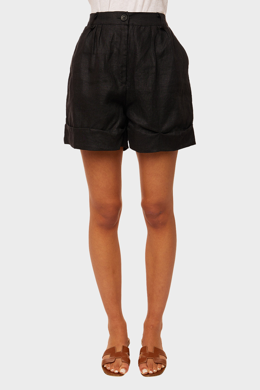 Les Deux Shorts - Black Linen – Apothea