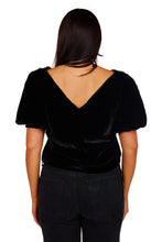 Load image into Gallery viewer, Balloon Mod Top - Black Silk Velvet
