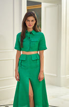 Load image into Gallery viewer, Cargo A-line Midi Skirt - Kelly Green
