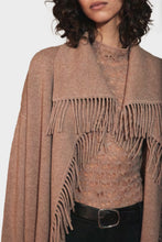 Load image into Gallery viewer, Wool Fringe Coat - Heathered Brown
