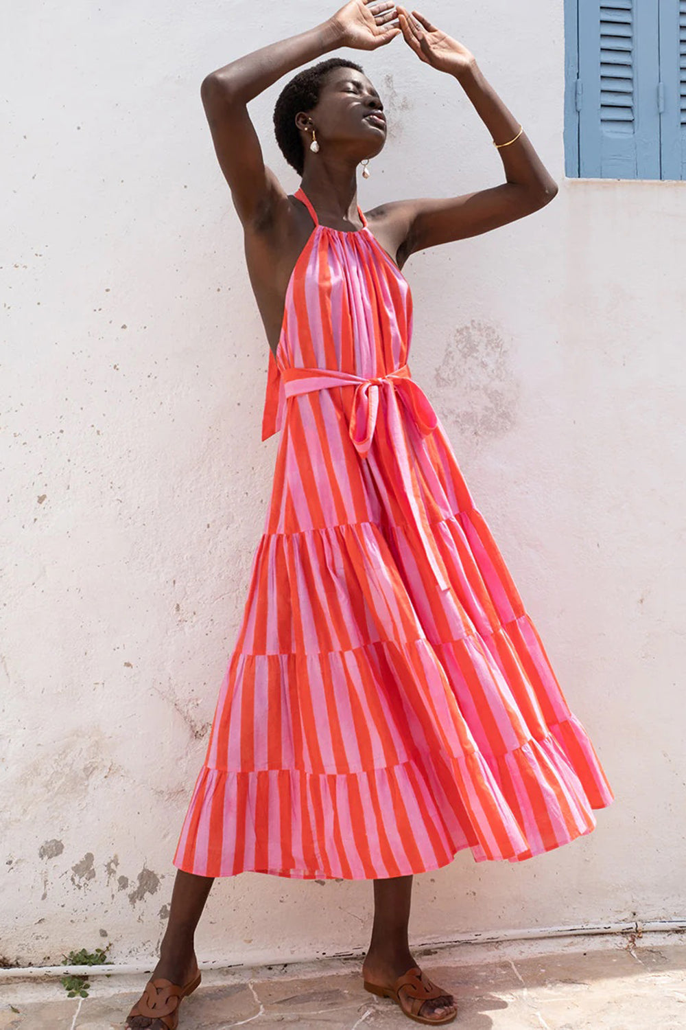 Julia Dress - Bubblegum Stripe