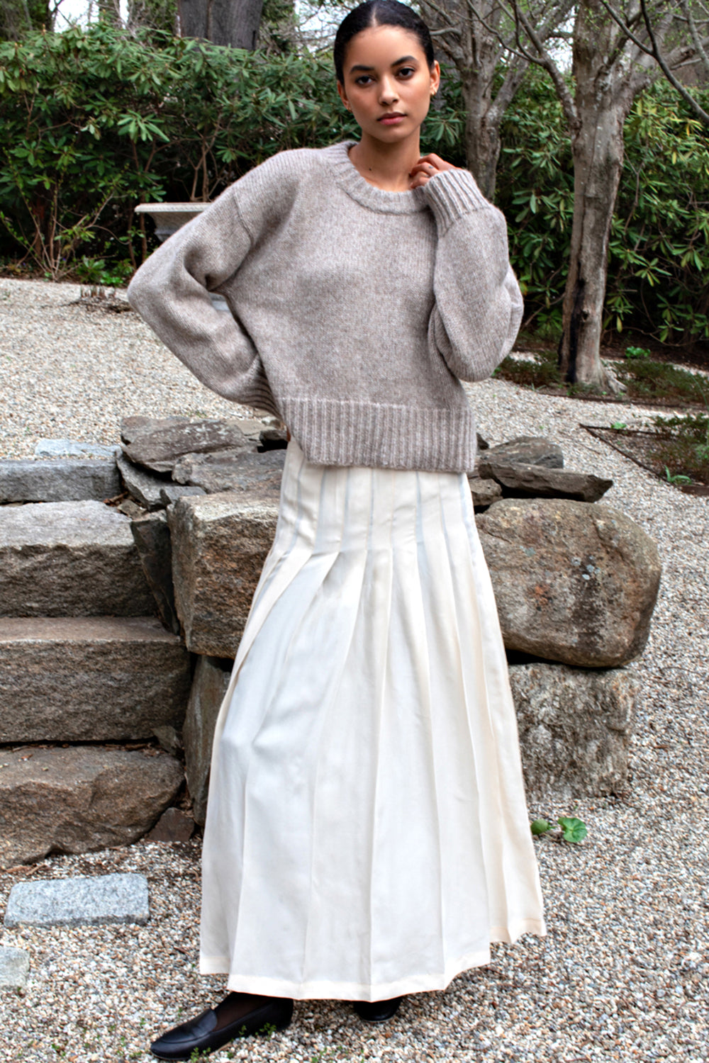 Atelier Pleated Maxi Skirt - Arctic Wolf – Apothea