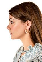 Load image into Gallery viewer, Angie Hoops - Gold/Pearl
