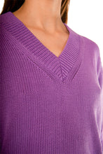 Load image into Gallery viewer, Cotton Linen V Neck Boxy Knit - Orchid
