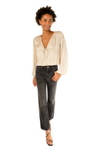 Load image into Gallery viewer, Smocked Tie Front L/S Top - Vanilla

