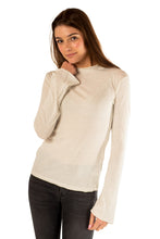 Load image into Gallery viewer, Regular Raised Neck Long Sleeve T Shirt - Salt
