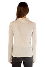 Load image into Gallery viewer, Regular Raised Neck Long Sleeve T Shirt - Salt
